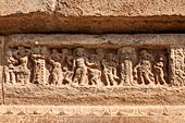 The great Chola temples of Tamil Nadu - The Airavatesvara temple of Darasuram. Detail of the panels of the prakara-wall with scenes of dance.